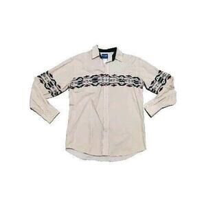 Wrangler Beige and Black Casual Button Down Shirt
